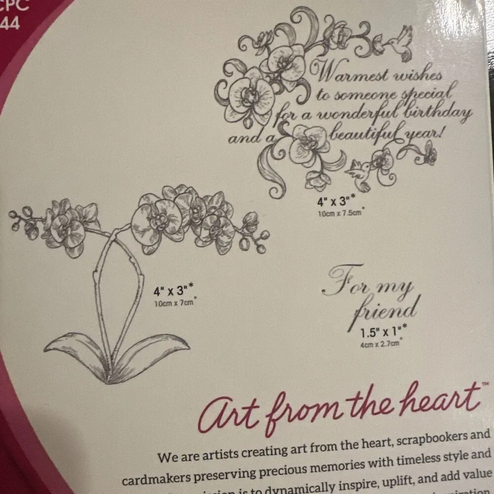 Heartfelt Creations Botanic Orchid Wishes Cling Stamps HCPC-3744